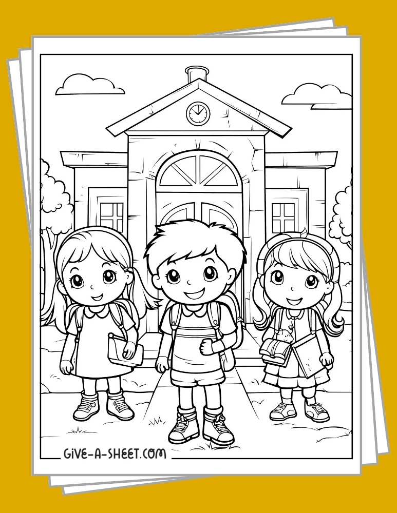 Printable free back to school coloring pages for kids.