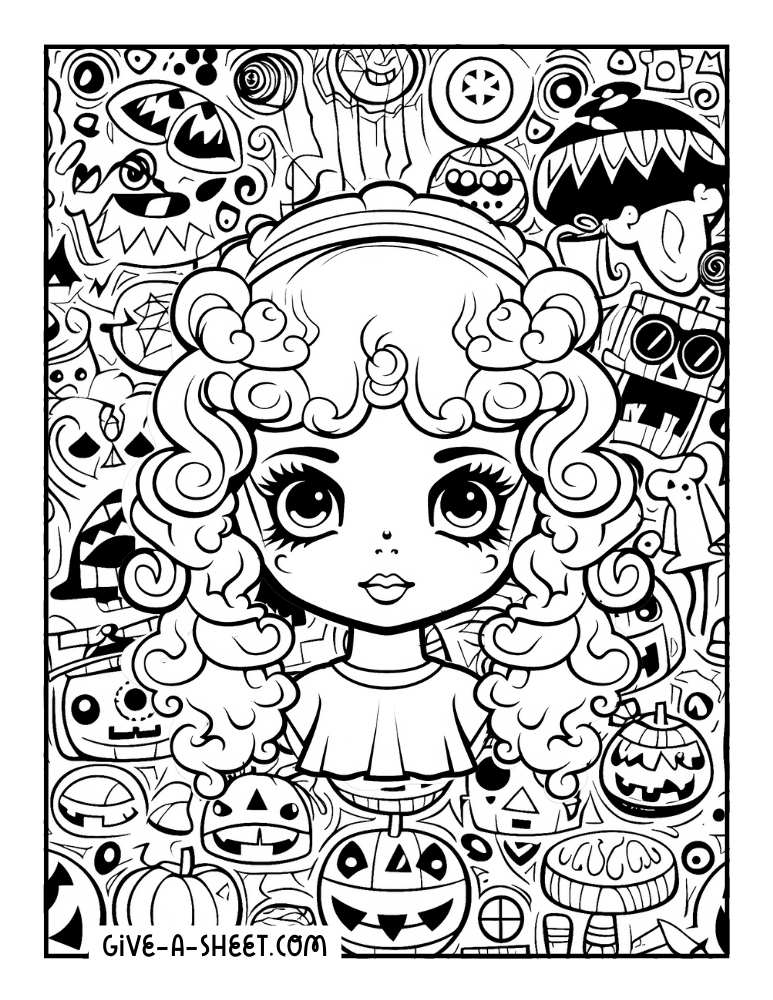 Creepy doodle princess halloween c