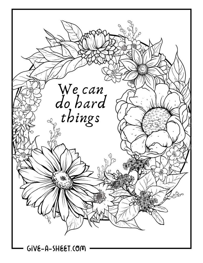 Empowering statement coloring page.