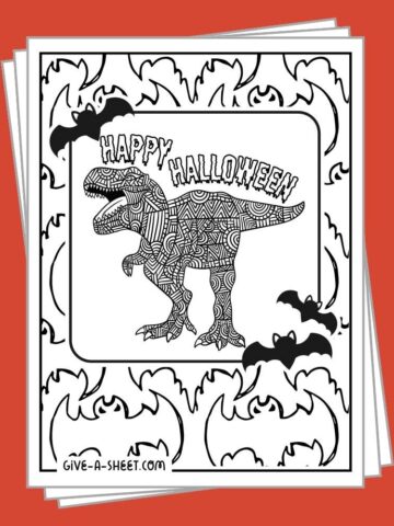 Printable halloween dinosaur coloring pages free download.