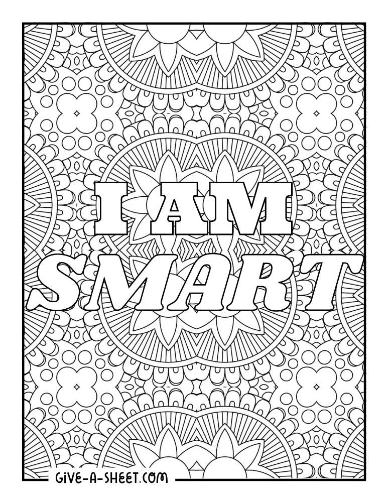 Mirrored frame design coloring page.