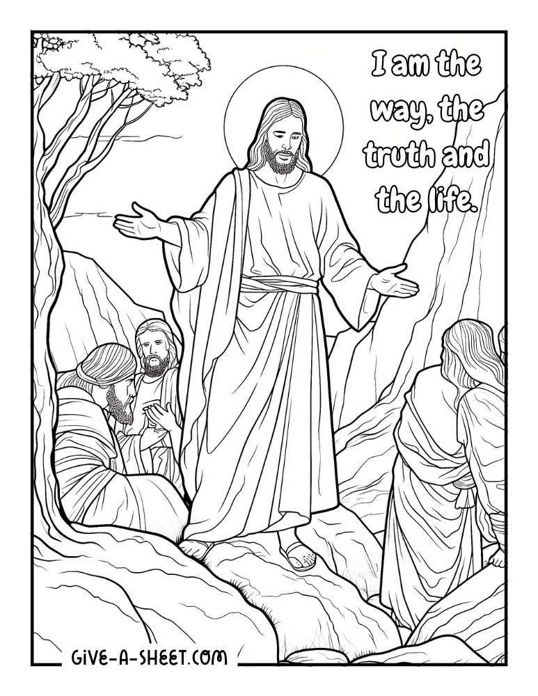 Jesus with his disciples coloring sheet.
