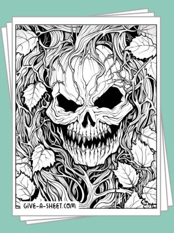 Printable scary halloween coloring pages for adults.