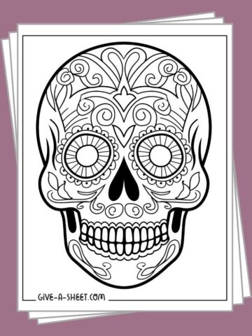 Printable sugar skull coloring pages free download.