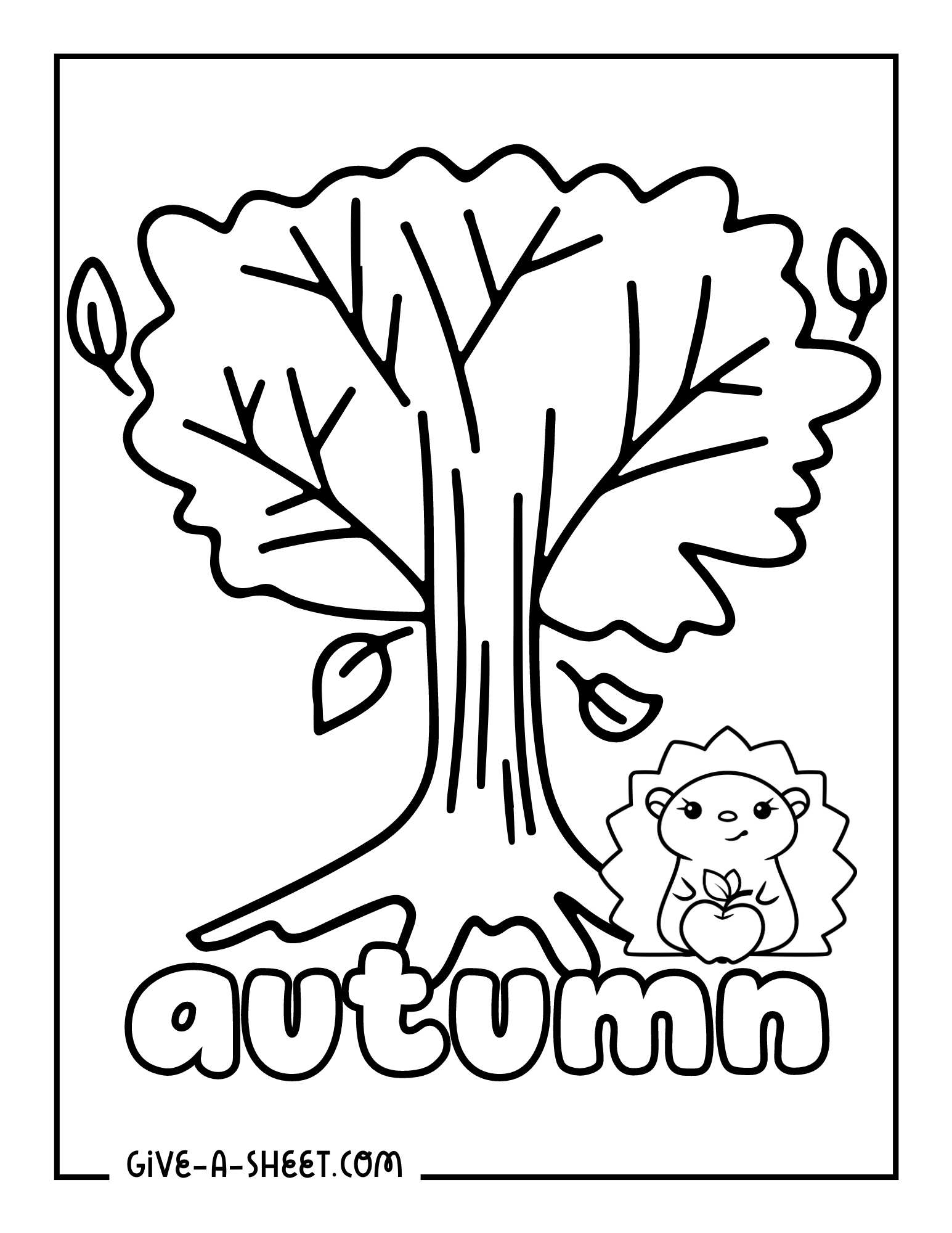 Autumn leaves coloring pages for kids.