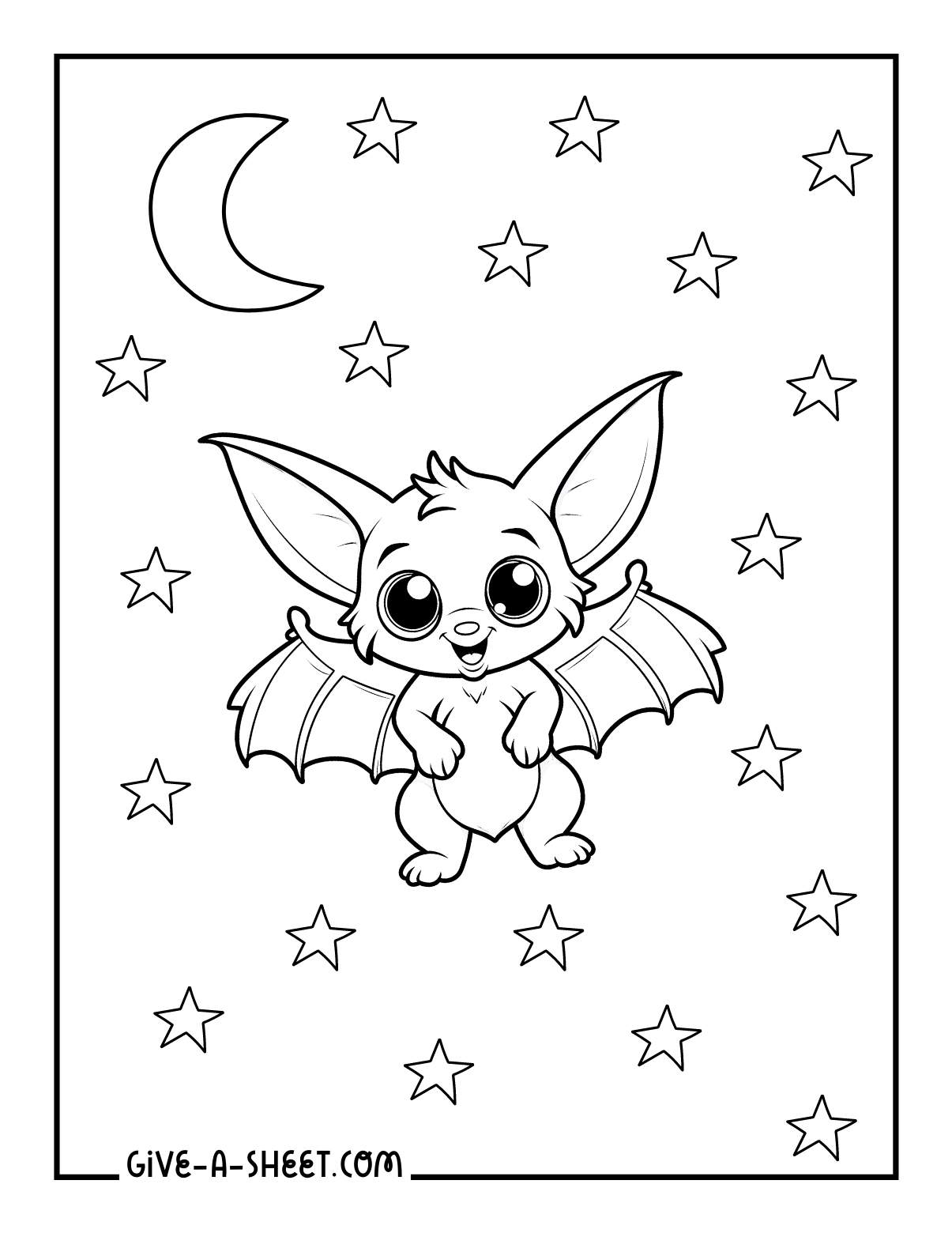 Bat line art great coloring pages.