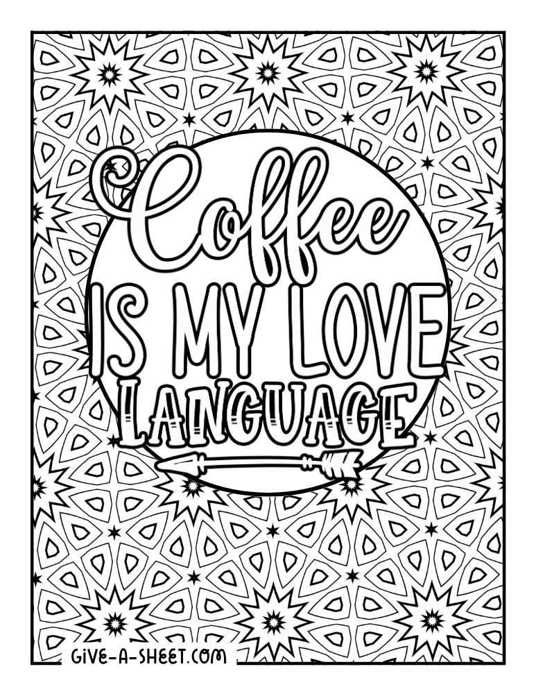 Coffee lovers Starbucks coloring sheet for adults.