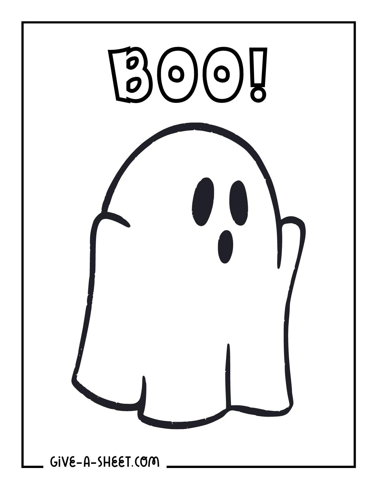 Casper simple ghost coloring sheet for kids.