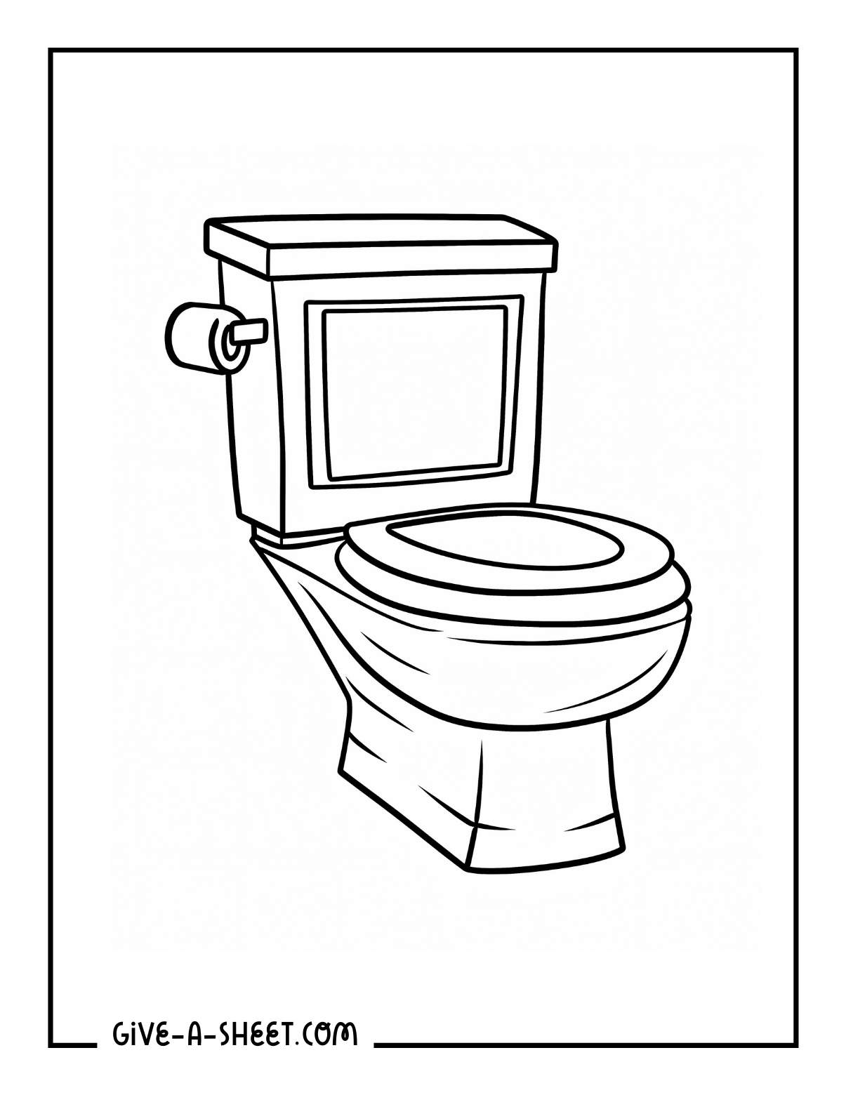 Easy toilet printable coloring pages for kids.