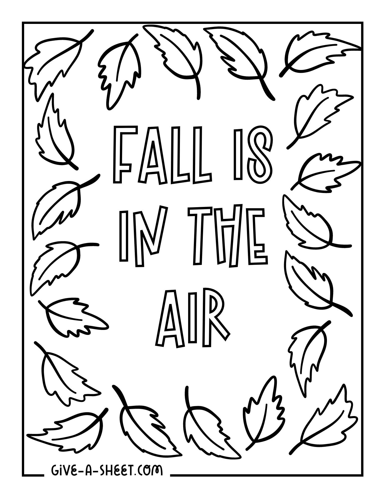 Fall season coloring page.