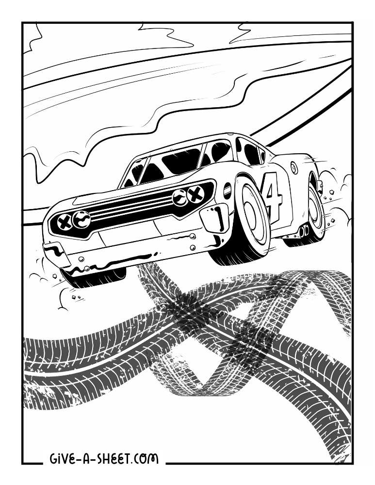 Fast sleek sports cars coloring page.
