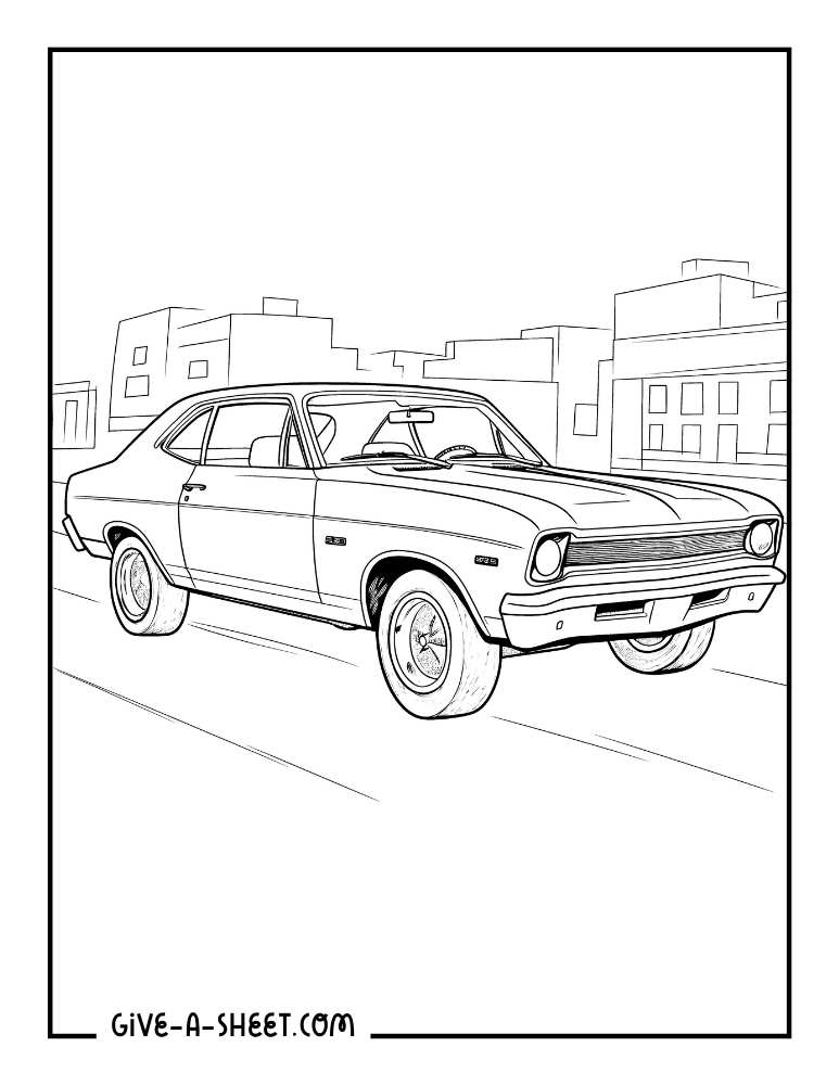 Ford classic cars coloring sheet.