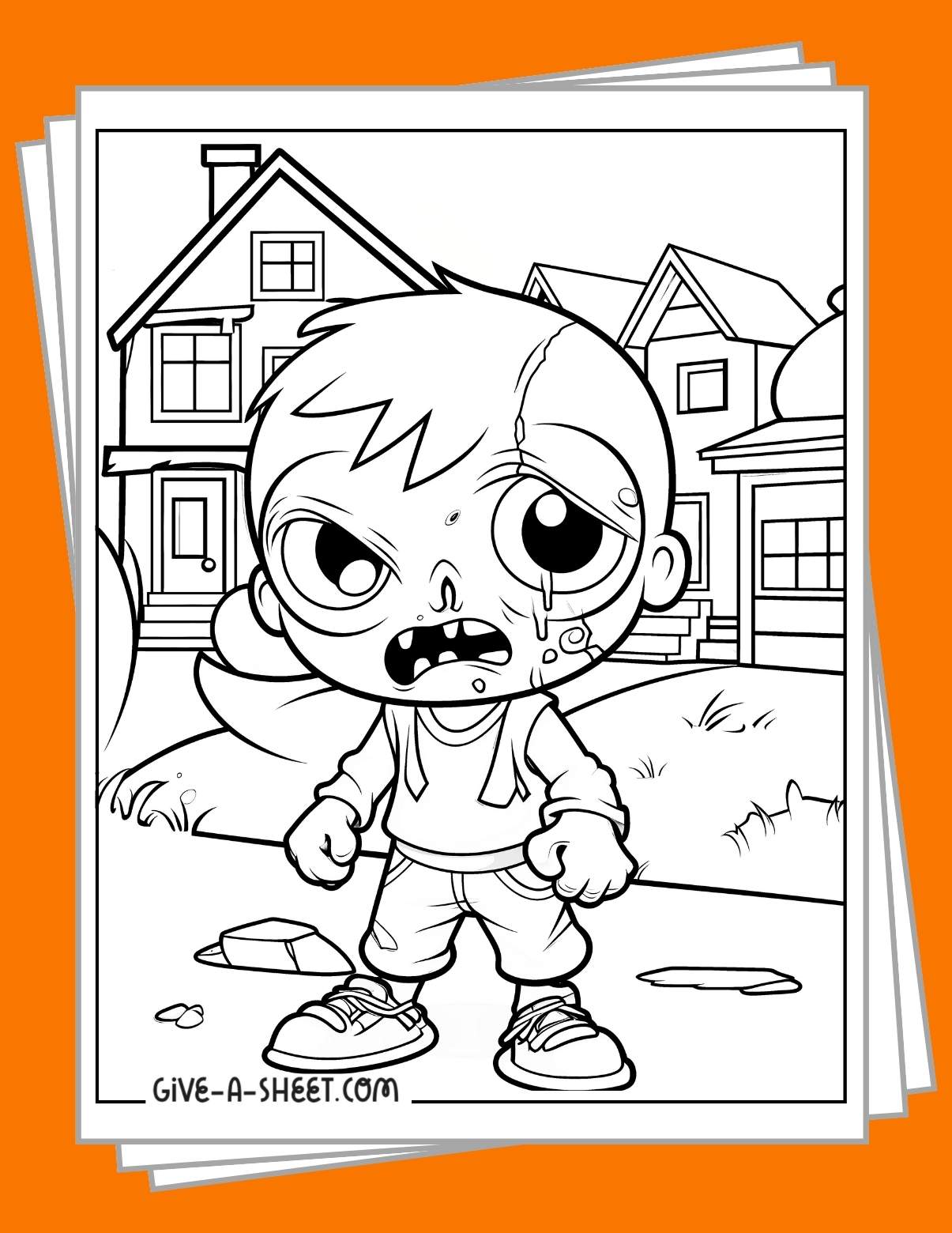 Free printable zombie coloring pages.