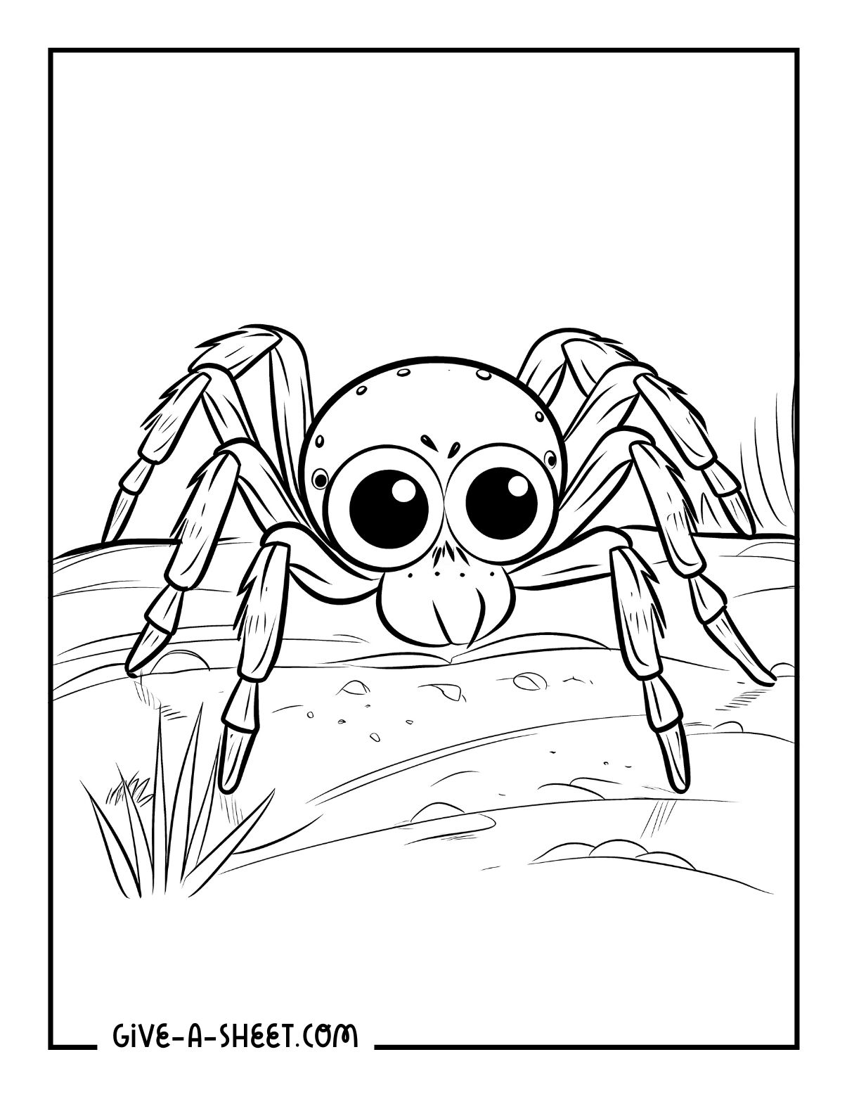 Goliath Birdeater tarantula spider coloring page.