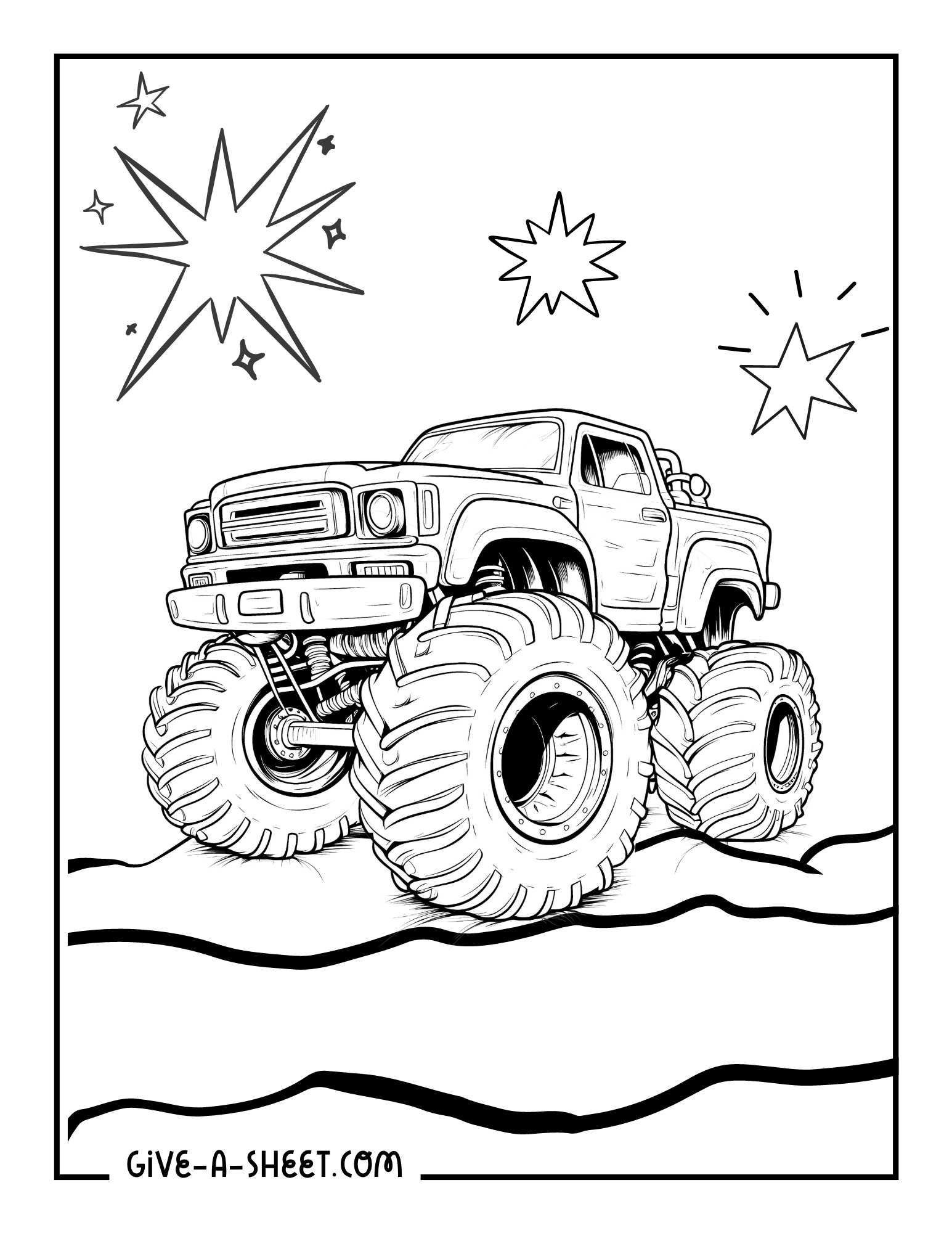 Monster jams feld entertainment truck coloring page.
