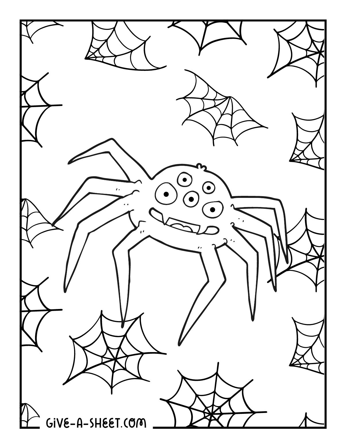 Monster tarantula coloring pages for kids.