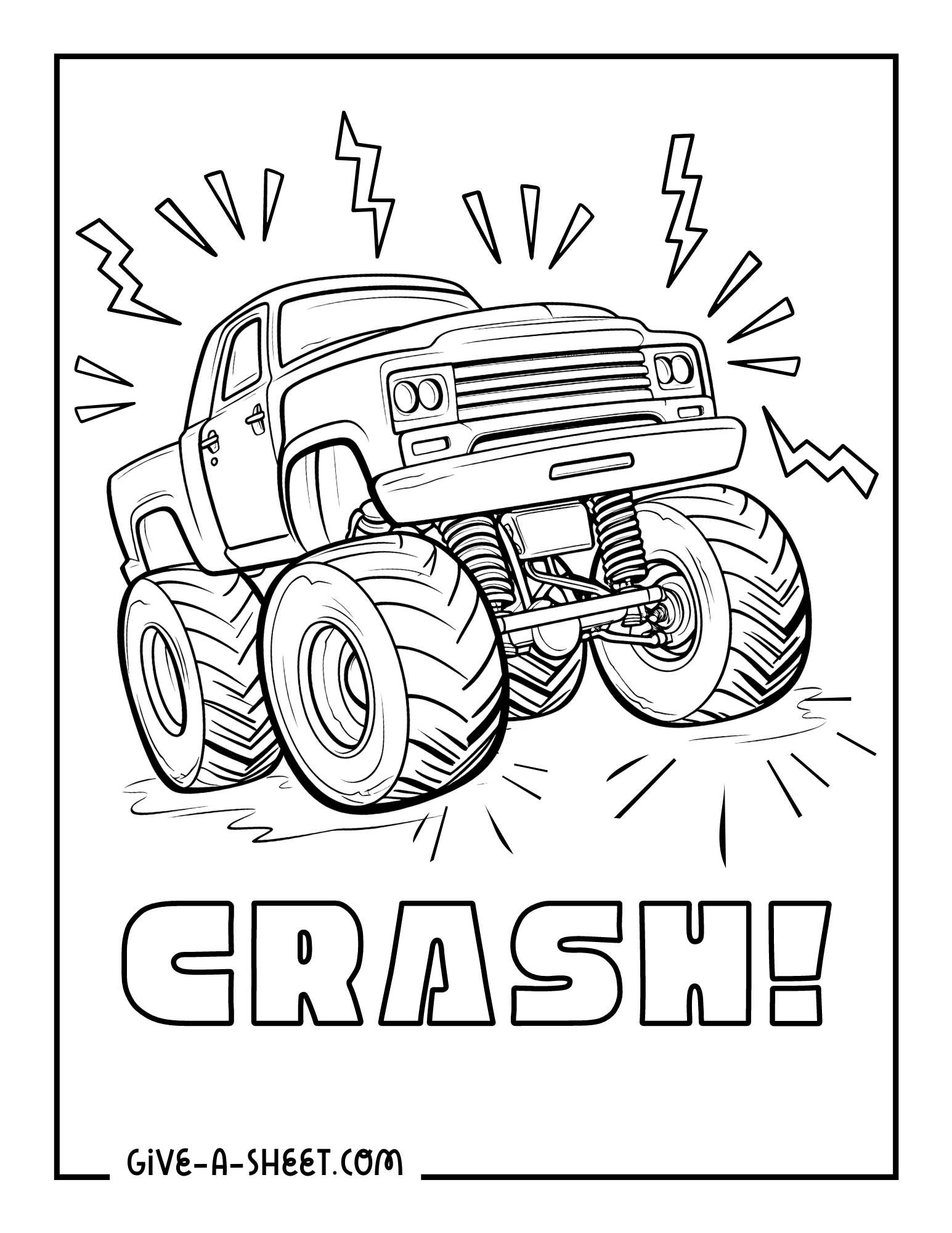 Monster jam circuit competition coloring page for adults.