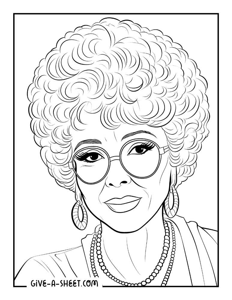 Rita Moreno famous Spanish speakers and actor contributions coloring page.