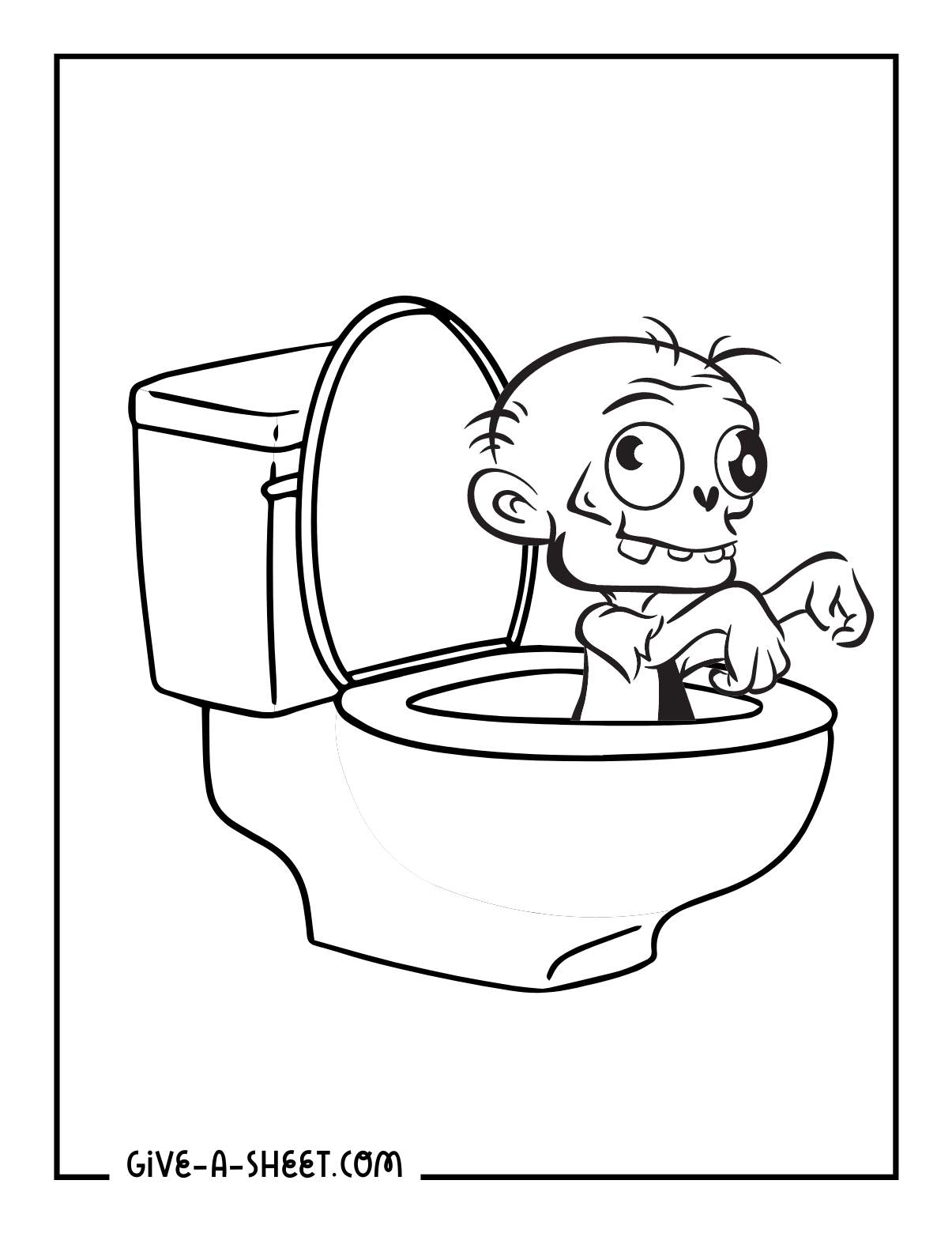 Skibidi peculiar beings toilet coloring page.