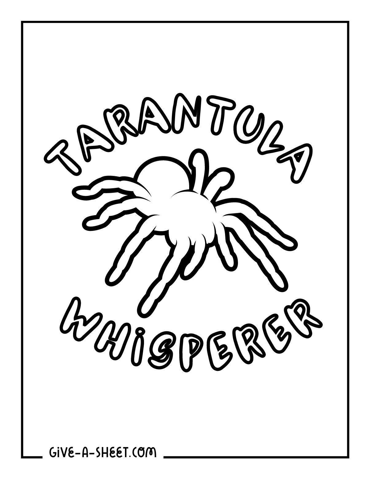Tarantula whisperer printable coloring pages.