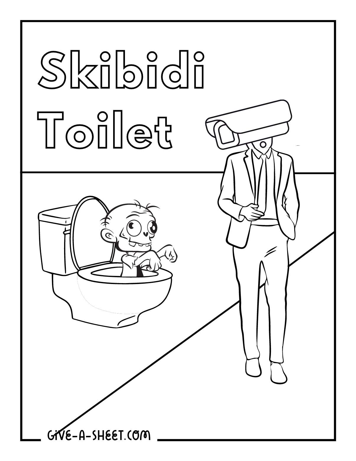 Timbaland speakerman and skibidi parasites toilet coloring page.