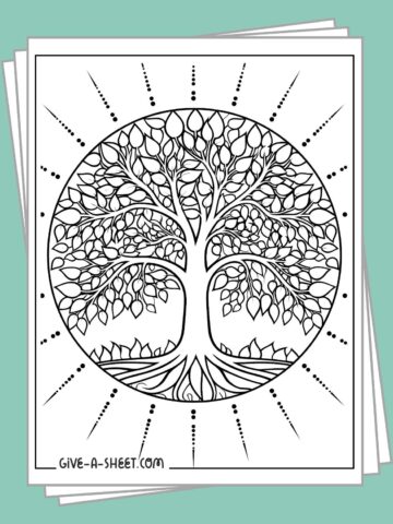 Free printable coloring pages of unique tree of life for adults.