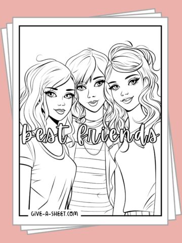 Printable 3 bff coloring pages.