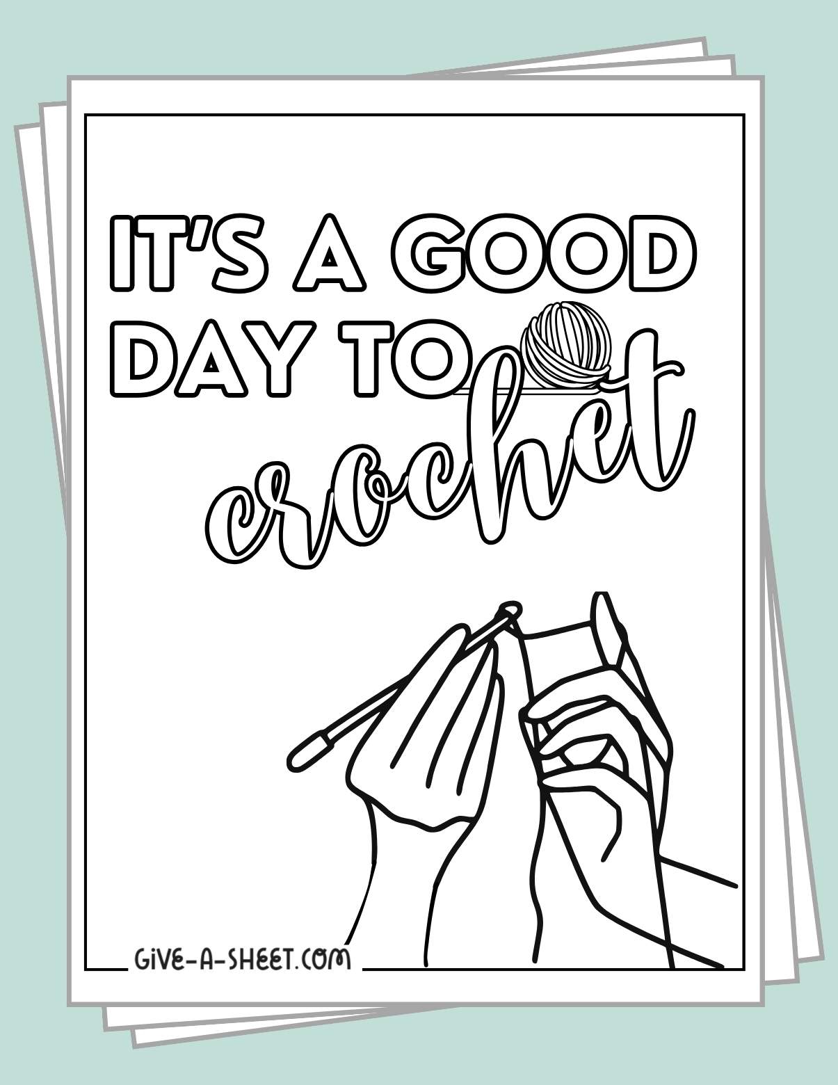 Free printable crochet coloring pages.
