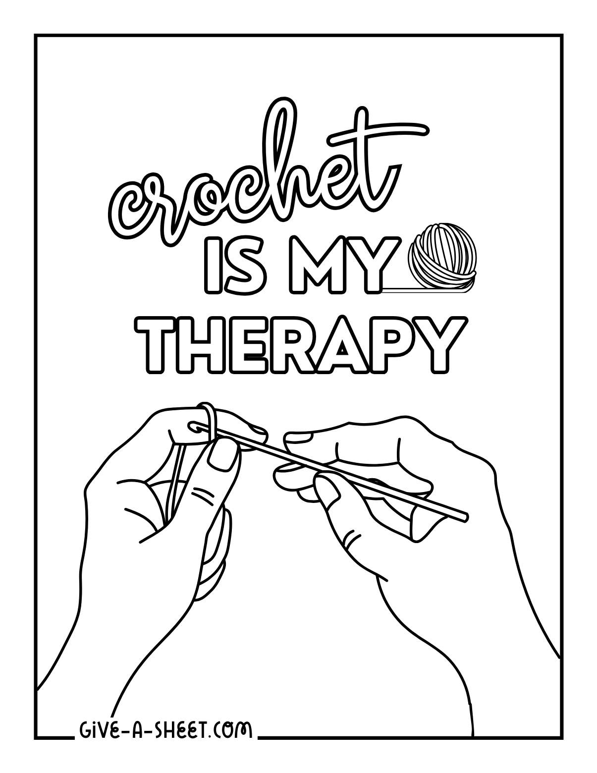 Crochet tapestry needlework coloring page.