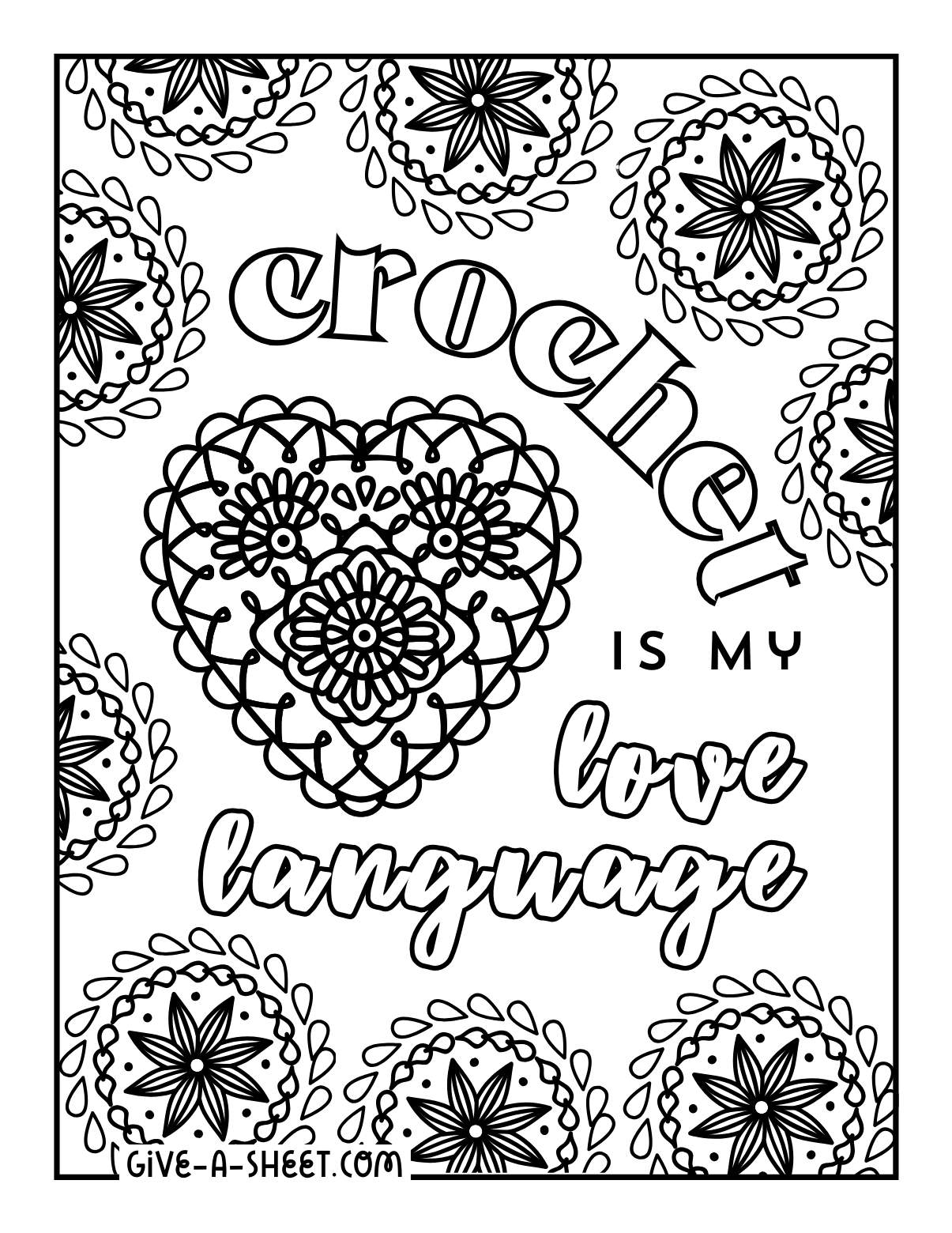 Crochet lace doily patterns coloring page.