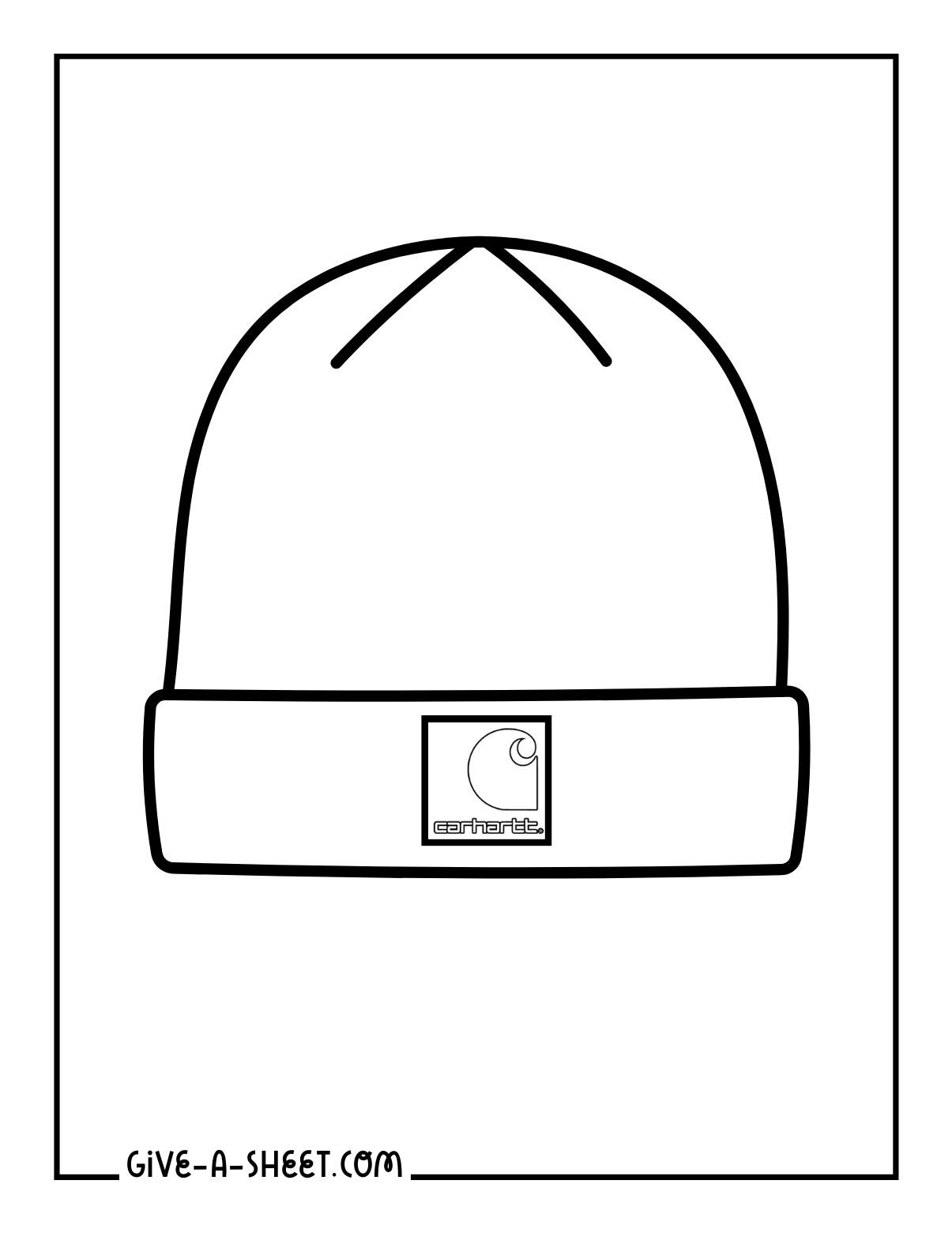 Cuffed Carhartt beanie coloring page.