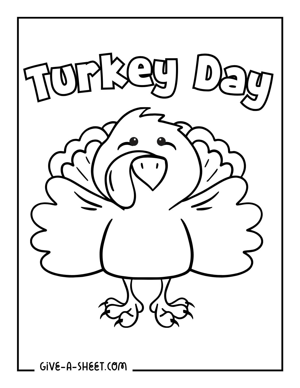 Easy turkey outline to color for kids of all ages.