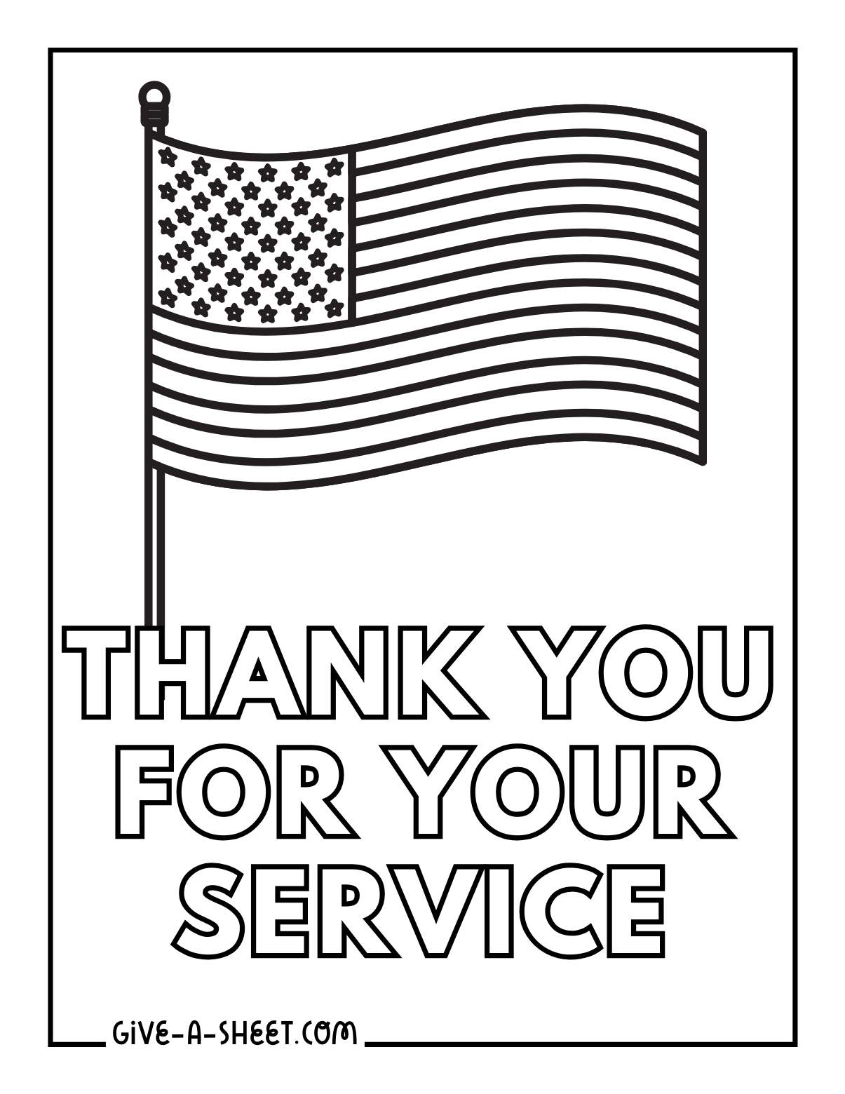 American flag for veterans day coloring page.