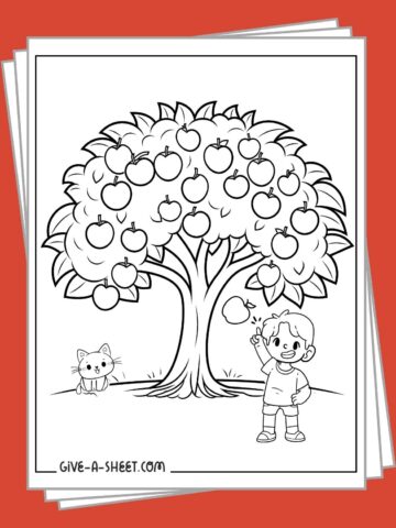 Free printable apple tree coloring pages.