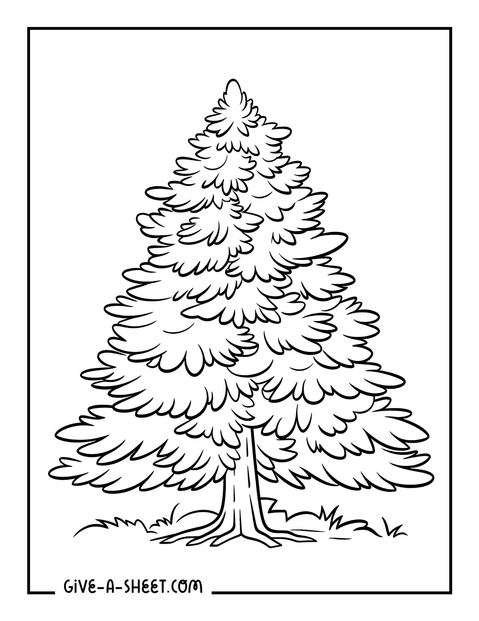 Simple Pine Christmas trees coloring page.