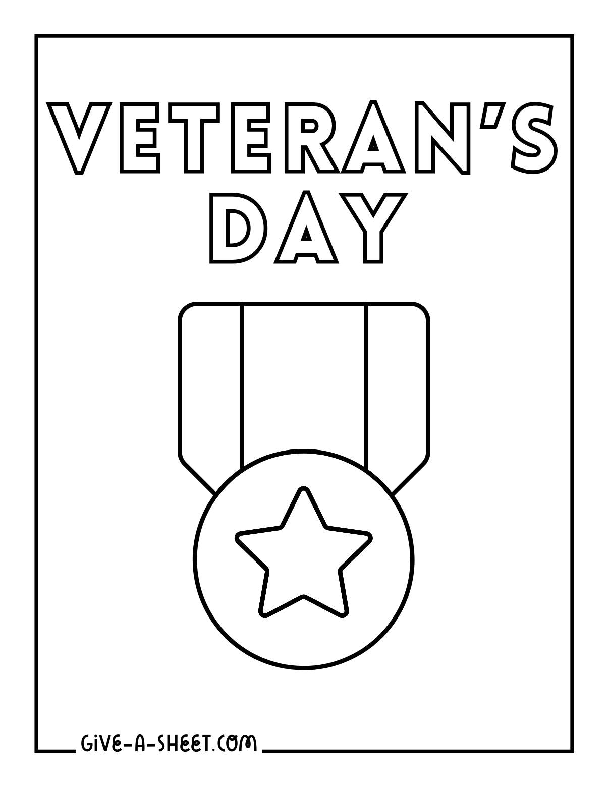 Armistice day coloring page for preschool.
