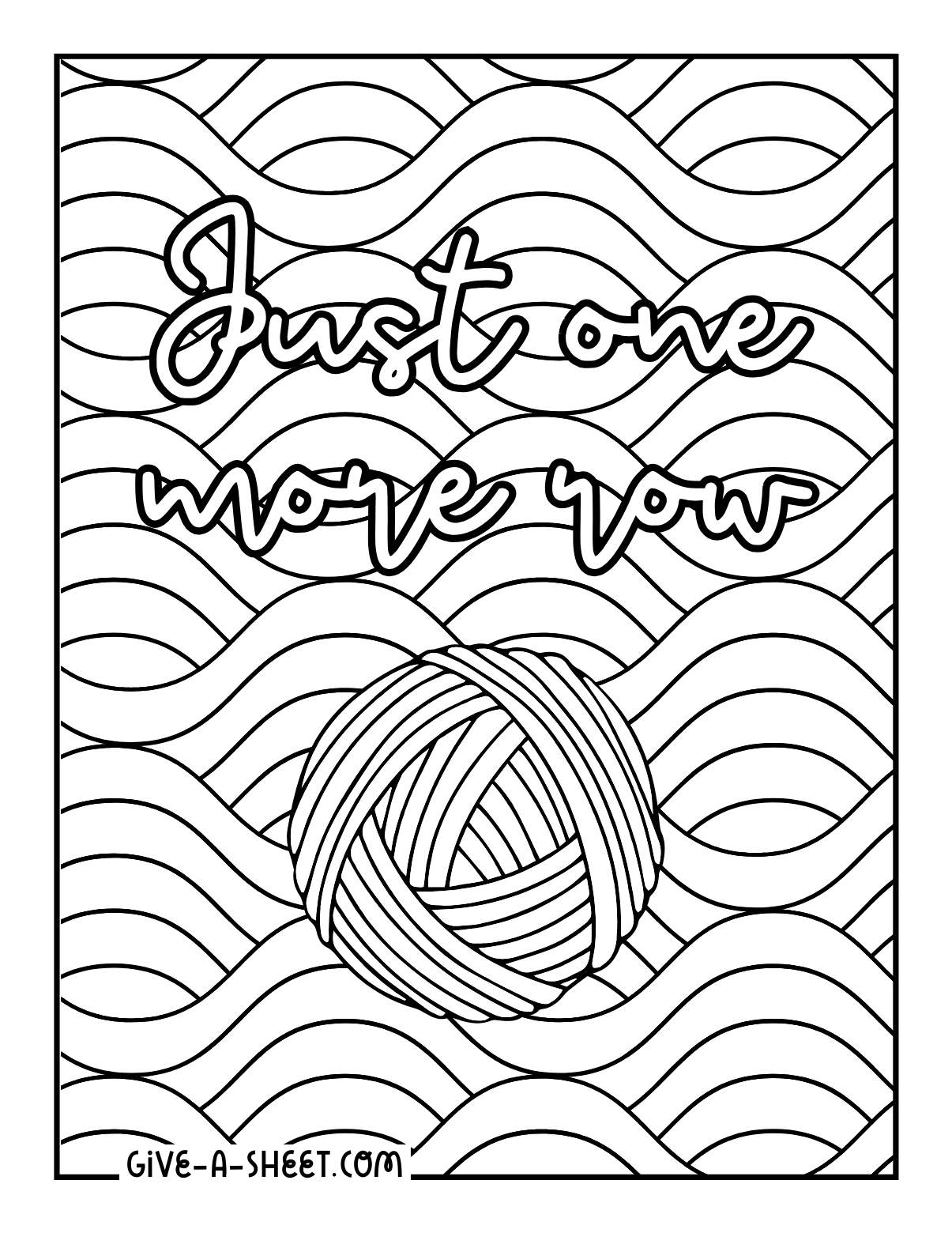 Detailed crochet weaving coloring page.